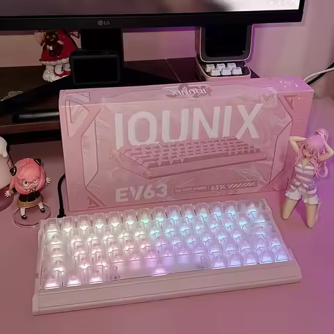 Iqunix Ev63 Mechanical Gaming Keyboard Pink Samurai 001rt Low Latency Zero-Trigger Full Aluminum Cnc