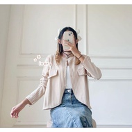 EMILY KNIT BLAZER / CARDI OUTER POCKET BUTTON VINTAGE AESTHETIC KOREA