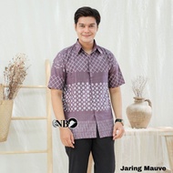 Hem Batik Pria Warna Ungu Lilac Taro Batik Pria Murah ungu mauve