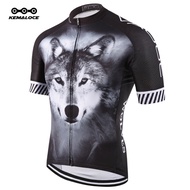 KEMALOCE Wolf Cycling Jersey Wear Black Men Bicycle Shirts Clothing Retro Crane Cheap Bike Jersey