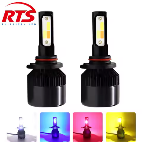 2pcs H4 LED 4 Color Flash Headlight H1 H7 LED Projector H8 H11 HB3 HB4 80W LED Lights Auto Lamp Car