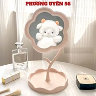 FLOWER TABLE MIRROR, Decorative Makeup Desk Mirror with Lovely Flower Shape in Random Color - CODE: 