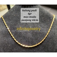 Young gold rice necklace gold necklace 916 gold necklace