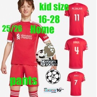 The Reds Mohamed Salah Darwin Nunez 25/26 LiVerPools Home Soccer Jersey kid suits （with pants） Domin