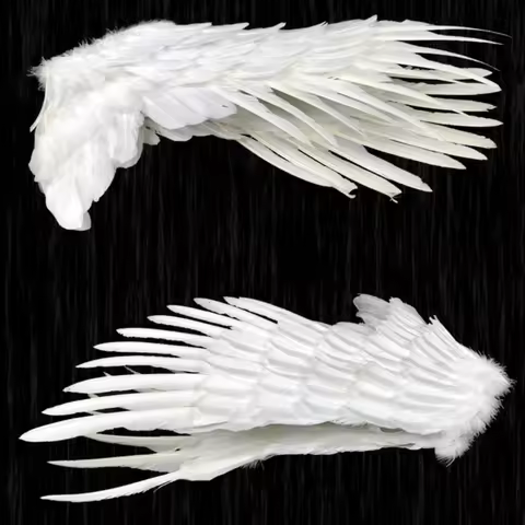 High Quaity Lightweight Angel Wings Foldable Unisex Black Devil Wings Realistic White Swallow Wings