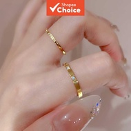 For Women Stainless Steel Diamond Inlay Titanium Steel for Ring Fashion Jewelry Non-fade Gift