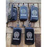 Genuine leather Chrome H keychain/keychain