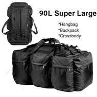 HITAM Black tactical travel backpack, large 3 in 1 jumbo 90L travel bag