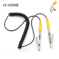 LIAOYING Anti-Static ESD Grounding Cable, Black 2mm Coiled Cord, Male-to-Female 180cm / 71" PU,Metal