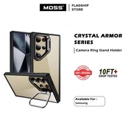 MOSS Crystal Armor C029 Camera Ring Stand Holder Phone Case for Samsung S24/S24 Plus/S24 Ultra
