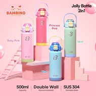 Stein Tumbler Jolly Bottle 2in1 500ml - 500ml Dual-Function Drinking Bottle Tumbler Tahan Sejuk Boto