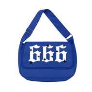 Men's sling bag 666clinks blue free sticker sling bag