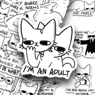 Miếng Dán Mèo Cat MEME 150 Miếng Trang Trí Notebook Dép Điện Thoại Di Động Chống Thấm Nước Miếng Dán