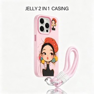 Stylish Cute Beretgirl Casing hp Oppo Reno 15F 15 Pro Max A6T Pro 5G A6X 14F A3X A5 Pro A5 2025 A5I 