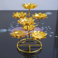 Colorful Butter Lamp Holder Candle Stand for Offering Buddha Gold Flower Home Buddha Supplies Buddha