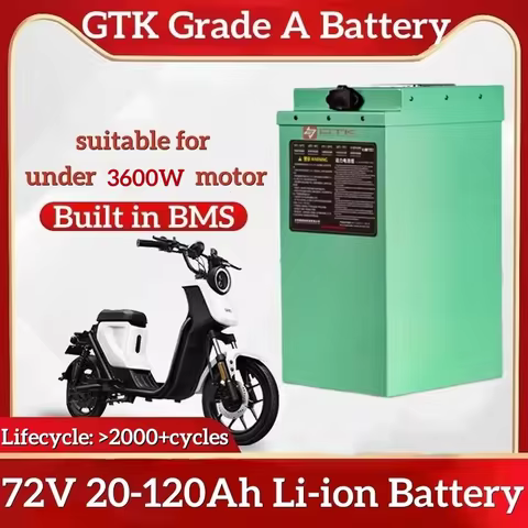 GTK 72V 20Ah Battery 30Ah 40Ah 50Ah 60Ah 75Ah 100Ah 120Ah Lithium Ion Battery for 3KW 2KW 1KW Golf C