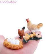 FRANCESCO Life Cycle Figures 4pcs/set Kids Hen Swan Model Cock Miniature Cycle Duck Figurine