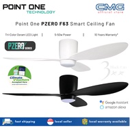 Point One F63 PZERO Series SMART Ceiling Fan// EC Class Motor, 25W Bright Dimmable LED, 42" /52" Siz