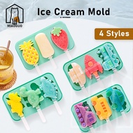 \Ready Stock/ Frozen Ice Cream Mould Homemade Ice Cream Maker Silicone DIY Popsicle Molds Ice Cube Popsicle Tray