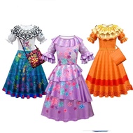 Encanto Theme Costume Cosplay Isabella Costume Girl Dress With Bag
