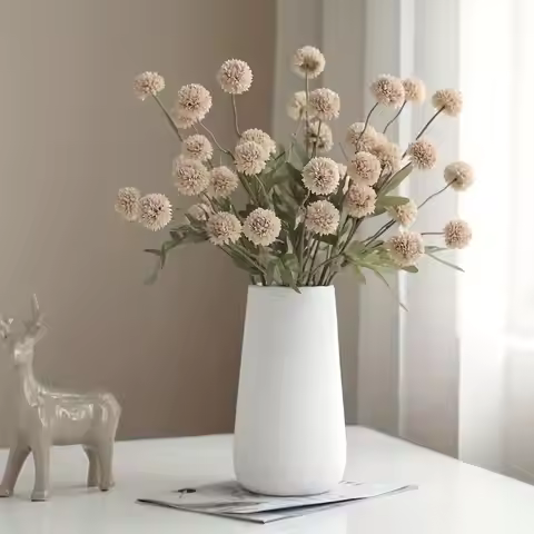 Autumn Color 5 Heads Dandelion European Style - Simulation Flower Fabric Flower Artificial Flower De
