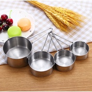 Set of 4 measuring spoons 60ml/80ml/125ml/250ml high quality 430 stainless steel used as a coffee me