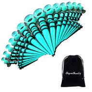 50 Pieces Ear Stretching Kit 14G-00G Acrylic Tapers and Plugs + Silicone Tunnels - Ear Gauges Expand