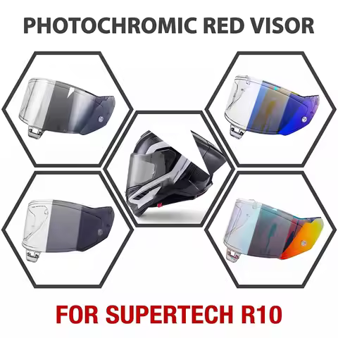 Photochromic Dark tea & red Visor FOR Alpinestars Supertech R10 Helmet Lens
