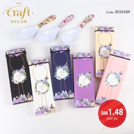 The Craft Decor 20pcs Rice Spoon Floral Design Door Gift With Handle Box | Senduk Nasi Gift Kahwin | Wedding Souvenir