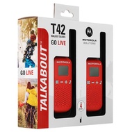 MOTOROLA T42 WALKIE TALKIE SEPASANG GARANSI RESMI MERAH MINI HT