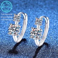 0.6CT genuine GRA moissanite earrings, fashionable double diamond S925 silver earrings, women's diam