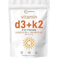 MicroIngredientsVitaminD35,000IU+K2MK-7100mcg,180Softgels|2-in-1Formula|EasytoSwallow,Non-GMO GRCK 9