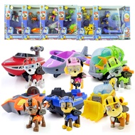 12Pcs/set Original Paw Patrol Toys Sea Patrol Vehicle Toys Rescue Team Full set Chase Skye Rocky Rubble Zuma Puppy Dog Patrol Pull back cars with light music Deformable dog doll Action Figures collection decoration Birthday present Gift 501 23620