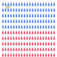 200pcs 16-14 AWG Red Blue Wire Connector Insulated Fork Terminal #4