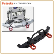 RC Metal Front Bumper w/ Trailer-Hook Fit for WPL C14 C24 1:16 Truck Car Upgrade Parts