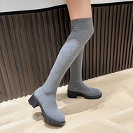 Socks Women Socks Boots Elastic Long Boots Over-the-Knee Thick Heel Pointed Thin Thin Boots Knitted 