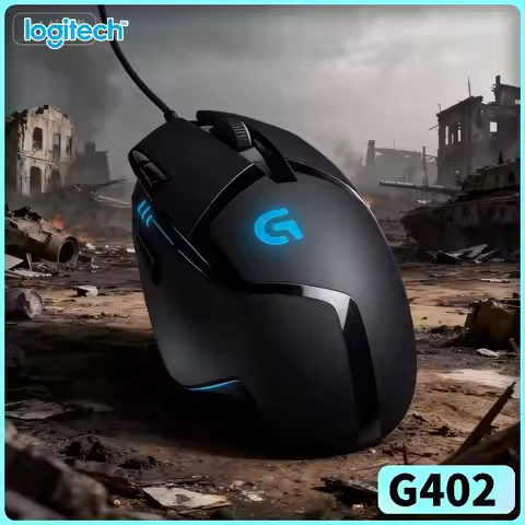 Wired Logitech G402 Hyperion Fury Optical Mouse, Adjustable DPI, Ergonomic Grip for Long Gaming Sess