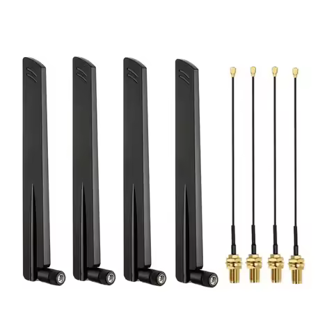 4Pcs Quectel 5G 4G LTE Antenna Folded Rubber rod Antenna SMA Male With YM0004AA MHF4 Pigtail For RM5