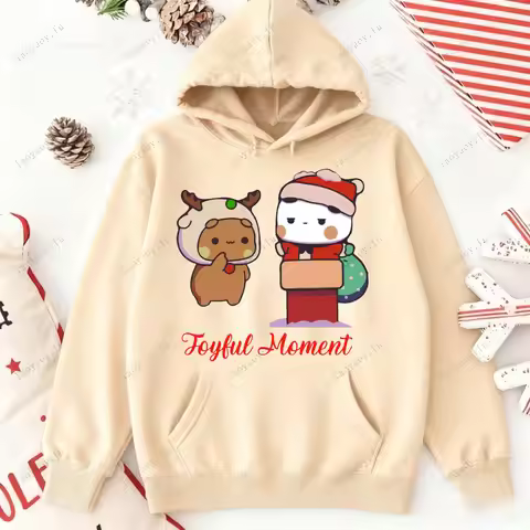 New Year Xmas Gift Bubu Dudu Santa Claus Men Women Hoodie Kawaii Bubu Dudu Couples Sweatshirt Haraju