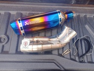 ชุดท่อAerox155 ปี 2016-2020 ท่อแต่งAerox155+ปลายท่อ AK14 นิ้วสีรุ้งล้วน