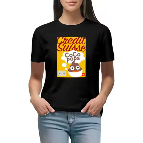 Credit Suisse CoCo Pops T-Shirt anime clothes customs workout shirts for Women loose fit
