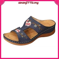 Women Slippers Sandal Flower Platform Colorful Ethnic Wedge Sandal Ladies Casual Fashion Sandals
