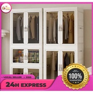 [DJ HOME] Transparent luxury large capacity almari baju budak wardrobe clothes plastik cabinet stora