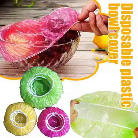24Pcs Reusable Food Cover Plastic Wrap Elastic Food Lids For Fruit Bowls Cups Caps Storage Kitchen F