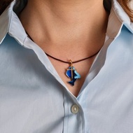 藍色魚形吊墜 24K鍍金十字架 項鍊 墜子 耶穌魚 基督魚 禮品68004