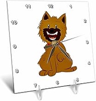 3D Rose The Cutest Cartoon Cairn Terrier in the World Toto Wizard of Oz Desk Clock 6" x 6"