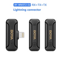 BOYA BY WM3T2 Mini 2.4GHz Ultra Light Wireless Microphone for Android Computer Plug-Play&amp;Optional Noise Canceling Wireless Clip Mic with USB CSuitable for Video RecordingVloggersLive Stream（BY-WM3T2 U1/U2)