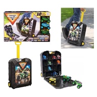 Monster Jam Suitcase has 10 monster jam Pit Party & Go