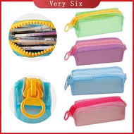 Big Zipper Transparent Pencil Case Large Capacity Pvc Pencil Case & Makeup Organizer