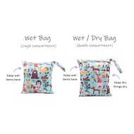 [XL Size 45*40CM] Waterproof Wet bag Baby Toddler Kids diaper wetbag (Double Zipper)